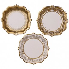 Gold Porcelain Paper Plates, Pack of 6